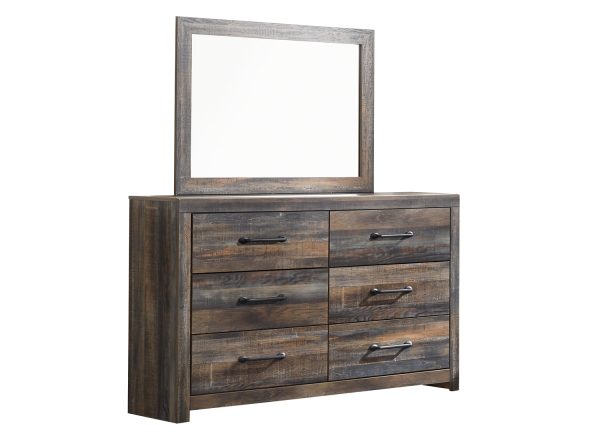 Drystan Full Panel Bed with 2 Storage Drawers with Mirrored Dresser and Chest For Sale - Image 4